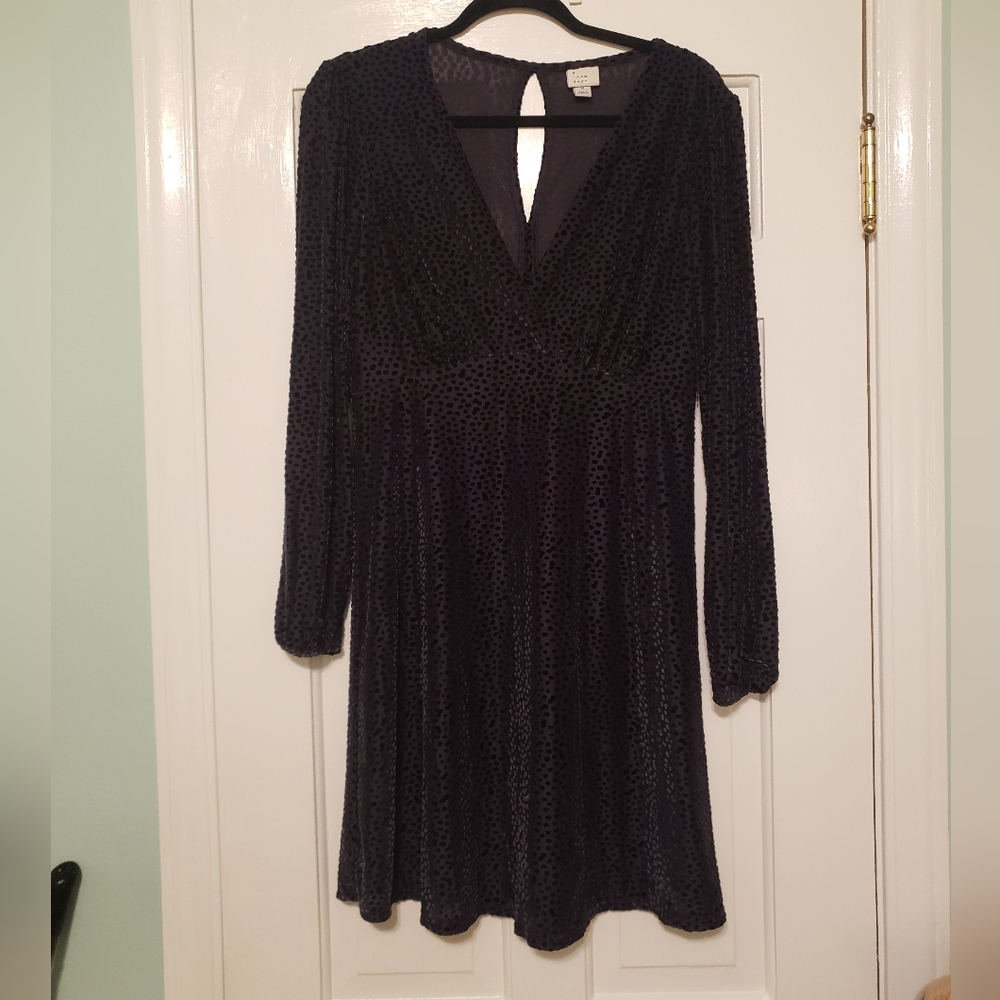 A New Day Dark Green Iridescent Longsleeve Cocktail Dress, Medium